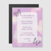 Carte Magnétique Poème de la Fête des Mères Papillon pourpre (Devant / Derrière)
