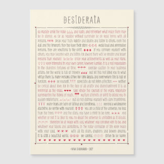 Carte Magnétique Poème inspiré de desiderata