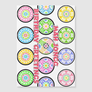 Carte Magnétique Points d'anniversaire Mah Jongg