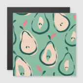 Carte Magnétique Poires d'été : motif de fruits frais. (Devant / Derrière)