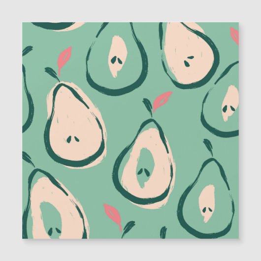 Carte Magnétique Poires d'été : motif de fruits frais. (Devant)