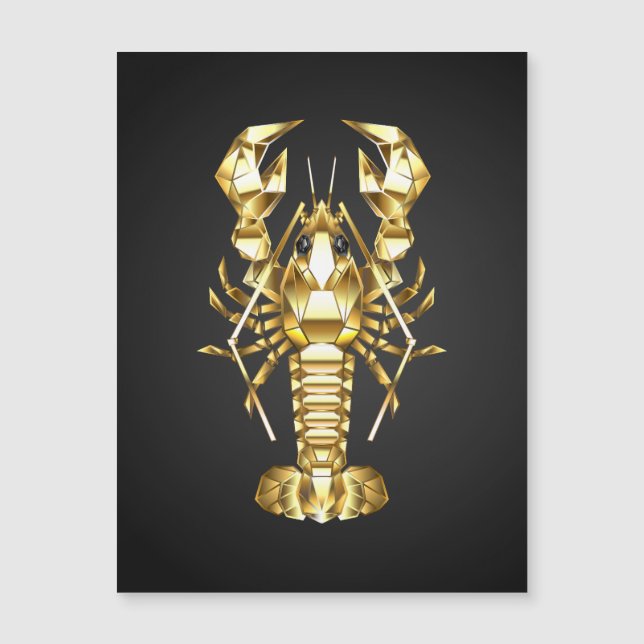 Carte Magnétique Poisson à langouste polygonale dorée sur noir (Devant)
