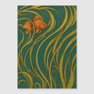 Carte Magnétique Poisson rouge Art Nouveau