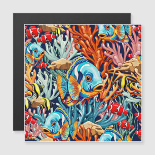 Carte Magnétique Poissons Tropicaux Couleurs Vives Ambiance Été