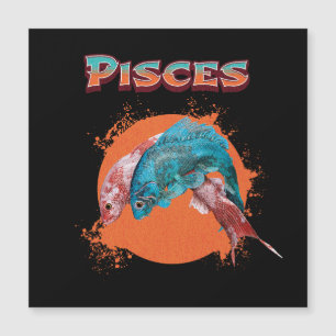 Carte Magnétique Poissons Zodiaque Horoscope Signe d'Eau Astrologie