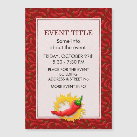 Carte Magnétique Poivre avec flamme (Devant)