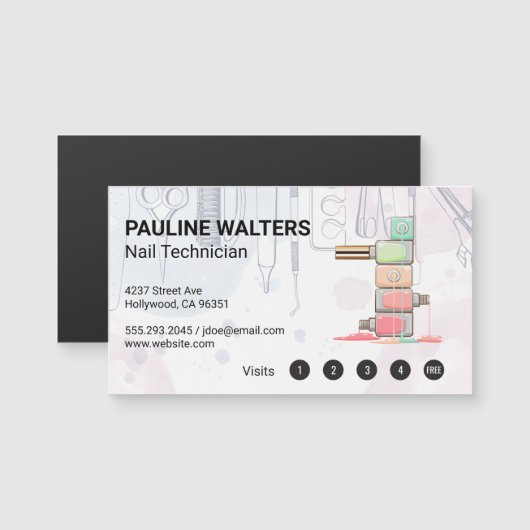 Carte Magnétique Polonais | Manucure (Devant / Derrière)