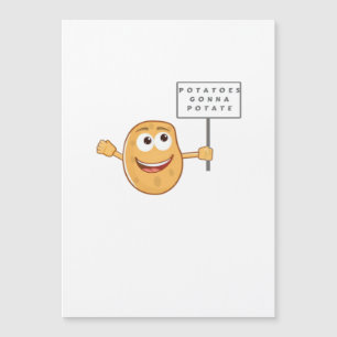 Carte Magnétique Pommes de terre vont patater (Jeu de mots sur les