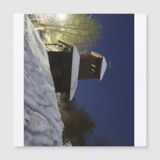 Carte Magnétique "Pont d'hiver sous les étoiles - Paysage nocturne 