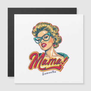Carte Magnétique Pop Art de Mama Retro Personnalisé 2