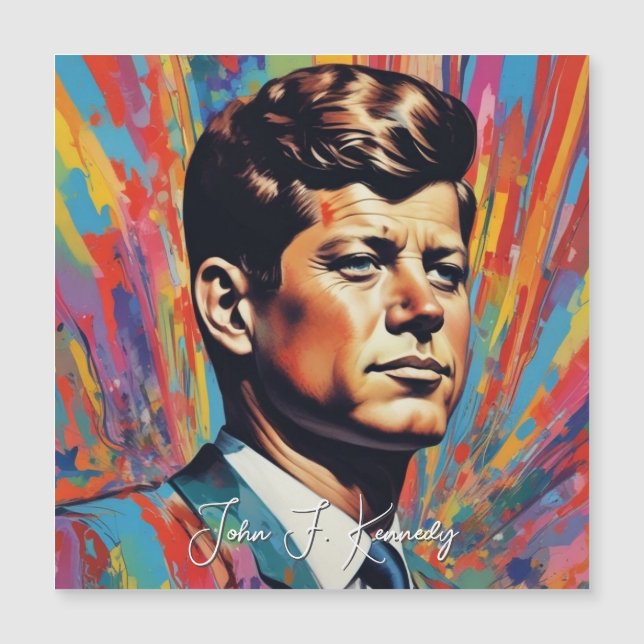 Carte Magnétique Pop Art Jack JFK John F. Kennedy (Devant)