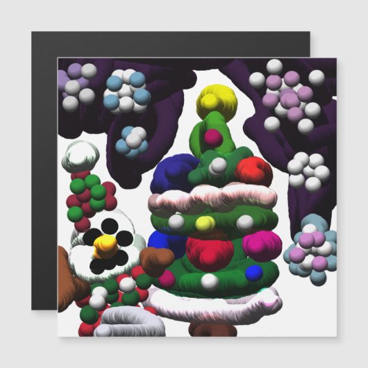 Carte Magnétique Pop Snowman Noël (Devant / Derrière)