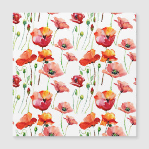 Carte Magnétique Poppy Blossom : Simple Arrière - plan sans couture