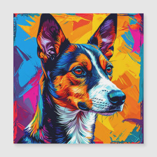 Carte Magnétique Portrait abstrait de chien Basenji