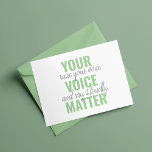 Carte Magnétique Positive Green Your Voice Matter Motivation Citati<br><div class="desc">Positive Green Your Voice Matter Motivation Citation</div>