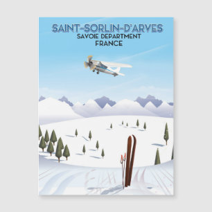 Carte Magnétique Poster de ski Saint-Sorlin d'Arves France