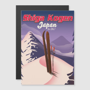 Carte Magnétique poster de ski shiga kogen japon