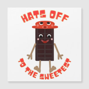 Carte Magnétique Pote au Choco-Bar Sucré : Barre de Chocolat Kawaii