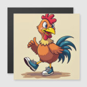 Carte Magnétique Poulet sportif (Devant / Derrière)