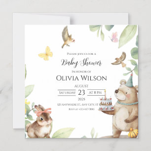 Carte magnétique pour baby shower avec oiseaux ill