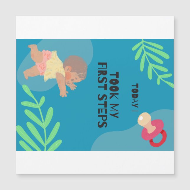 Carte Magnétique Premier pas de bébé (Devant)