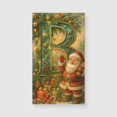 Carte Magnétique Première B dorée avec Père Noël et Couronne (Devant)
