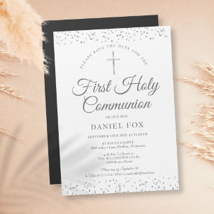 Carte Magnétique Première Sainte Communion Argent Poussière d'Étoil