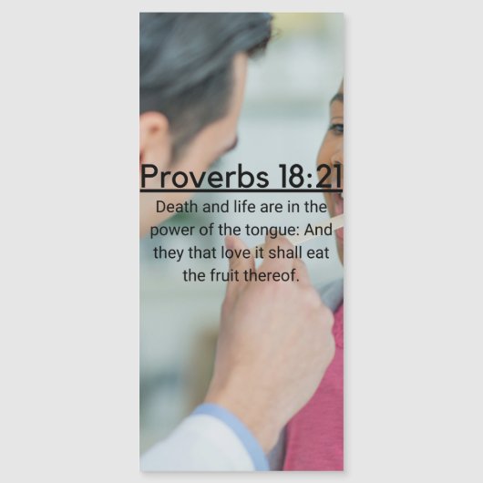 Carte Magnétique Proverbes 18:21 (Devant)