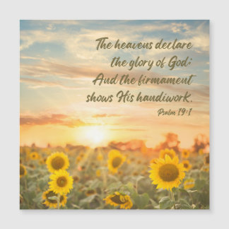 Carte Magnétique Psalm 19:1 NKJV Sunflower and Sunrise Bible Verse