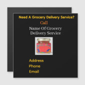 Carte Magnétique Publicité Vous avez besoin d'un service de livrais (Devant / Derrière)