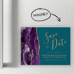 Carte Magnétique Purple Gold Agate Magnétique Turquoise Enregistrer