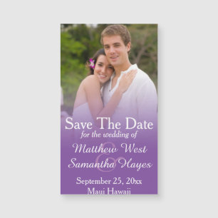 Carte Magnétique Purple Mist Photo Wedding Enregistrer La Date