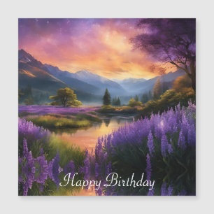 Carte Magnétique Purple Mountain Valley Sunrise Anniversaire