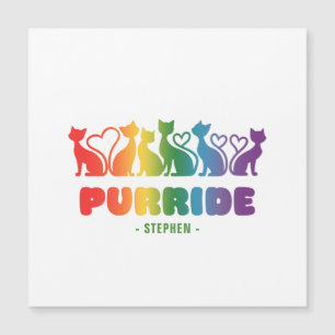 Carte Magnétique Purride - Rainbow Cat Silhouette LGBTQ+ Pride Pun