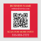 Carte Magnétique QR Code, Bus. Nom Promo, Blanc Jaune Rouge (Devant)