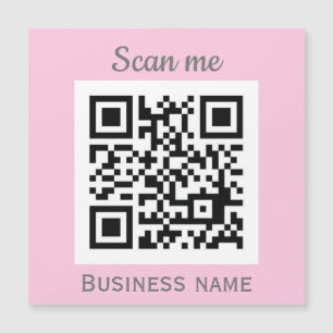 Carte Magnétique QR Code Business Logo Professional Pink Girl