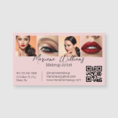 Carte Magnétique qr code maquillage artiste 4 photo pink business a (Devant)