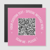 Carte Magnétique QR Code Scan Info Couleurs de texte personnalisées (Devant / Derrière)