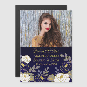 Carte Magnétique Quinceanera espagnole Enregistrer la date Reserva