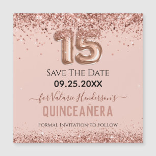 Carte magnétique Quinceanera Parties scintillant r