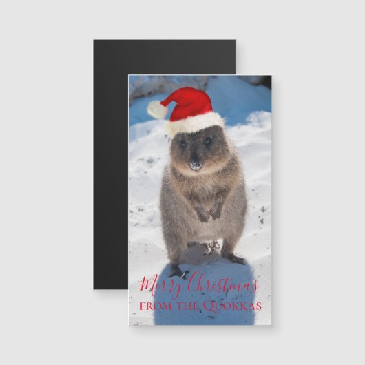 Carte Magnétique Quokka Australie Joyeux Noël (Devant / Derrière)