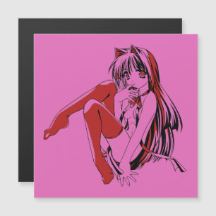 Carte Magnétique R & B Manga, Neko Catgirl Furry Loli Anime