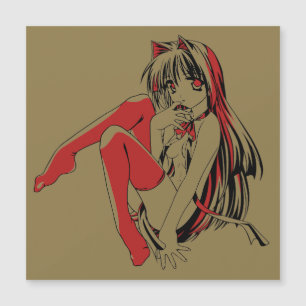 Carte Magnétique R & B Manga, Neko Catgirl Furry Loli Anime