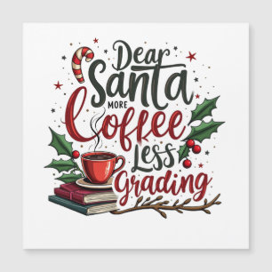 Carte Magnétique Raccoon portant le chapeau du Père Noël