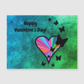 Carte Magnétique Rainbowheart et papillon (Devant)