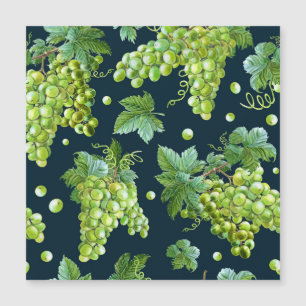 Carte Magnétique Raisin vert : Aquarelle Motif foncé