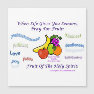 Carte Magnétique Rappel doux des fruits de l'Esprit Saint