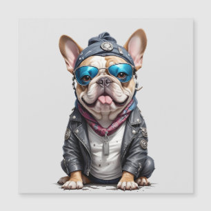 Carte Magnétique Rebelle de Buldog en cuir Cool de veste