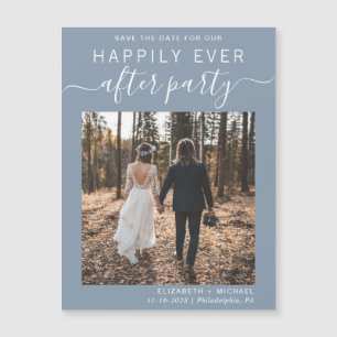 Carte Magnétique Réception de mariage Photo Dusty Blue Enregistrer