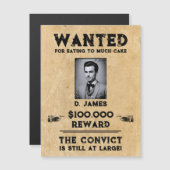 Carte magnétique Recherchée vintage de récompense  (Devant / Derrière)